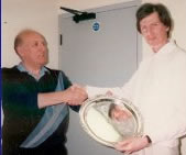 Paul Wilson receives the President's Shield in 1987 